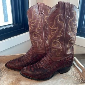 Vintage Rare Alligator Tony Lama Cowboy Boots 9.5D